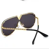 선글라스 패션 v 남성 여성 브랜드 디자인 금속 프레임 대형 성격 수석 태양 안경