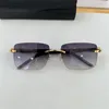 New fashion design square sunglasses 012 rimless K gold frame marbled glasses temples simple generous style outdoor uv400 protection glasses