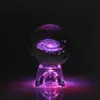 6cm 3D Gegraveerd Galaxy zonnestelsel Kristallen lamp nachtlampje lichtgevende Ambachtelijke Glas ronde Bol Thuis kantoor tafel Decor lamp Gift C227l