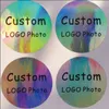 100 Custom Stickers Silver Laser Holographic Character Stickers Self-adhesive Text 240229