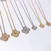 Designer hanger ketting Sweet Love Vanca Jade Puur zilver Rose goud Lucky Clover volledige diamant Womens Mini luxe kleine menigte kraag ketting Zrzw