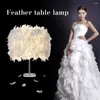 Table Lamps Feather Lamp With US/EU/UK Plug 3000K-4000K Warm Light El Bedroom Atmosphere Night Festival Gifts Home Decoration