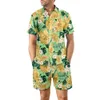 Designer Suit European Mens Casual Loose Shirt Set Hawaii Digital Print Beach Short Sleeve Shorts L3hn