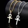 Hip Hop solide petit pendentif croix Anka Micro ensemble Zircon Anke clé Hiphop collier pour hommes