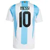 Messi Camisetas Arjantin Futbol Formaları Çocuk Kiti 2024 Copa America 3 Yıldız 2025 Milli Takım Kupası 24/25 Evde Erkekler Futbol Gömlek Tren Di Maria Lautaro Martinez 4xl