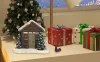 Burners Log Cabin Incense Burner Resin Christmas Village House With 2 Incense Cone Chimney Incense Fragrance Stick Holder For Home Decor