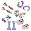 Oorknopjes 12x roestvrijstalen oorbel punk schroef barbell piercing sieraden voor club