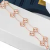 Designer Luxury Clover Neckor Designer Armbands Diamonds Smycken Set för kvinnor Blomma Halsband Van Clover Armband Gifts Armband Rose Gold Armband Gifts f