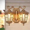 Lampa ścienna podwójnie nagłówek na zewnątrz balkony po obu stronach w stylu europejskim wodoodpornym dziedziniec retro na tarasie