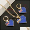 Earrings & Necklace Australia Flag Pendant Necklaces Earrings Women Country Jewelry Australian Charm Gift2724 Drop Delivery Jewelry J Dhueb