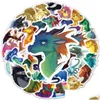 Autocollants de voiture 50pcs ailes de dragon de feu animal dessin animé autocollant bricolage téléphone portable Lage planche à roulettes Iti décalcomanies amusant pour enfant livraison directe A Otf1H