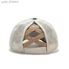 Casquettes de baseball Nouveau queue de cheval croix dos maille chapeau de sport pour les femmes laver vieux style alésage été crème solaire en plein air Camping Baseball papa C L240314