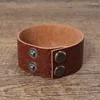 Braccialetti con ciondoli Bracciale con fibbia in ferro vero vento europeo e americano Cowhine Semplice retrò classico casual accessori da uomo in pelle ampia