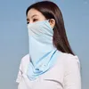 Foulards Bouclier Sunscreen Voile Protection UV avec rabat de cou Masque d'été Femme Décolleté Soie Hommes Pêche Visage