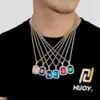 Gioielli Hip Hop Quadrati Collana colorata Accessori Micro Set Ciondolo da uomo di marca zircone marea