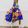 Basic Casual Jurken 2023 Bloemenprint Oversized Jurk Vrouwen Elegante O Hals Half Mouw A-lijn Midi Jurk Zomer Boho Zonnejurk Feestjurken vestidosL2403