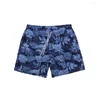 Mäns shorts sommarstrandbyxor Lossa avslappnad palmblad tryckt nätfodrad modefjäder resort stor storlek