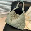Сумки на плечо, женская стеганая сумка большой вместимости, однотонная сумка-хобо, пышные сумки, осень-зима, пуховик с облаком