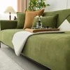 Chenille Tyg SOFA Cover Handduk Solid Color Universal Living Room Cushion Mat Nonslip Armstödet Byggstöd 240304