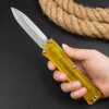 2024 MT Battle Dalong AUTO Knife D2 Blade Dual Action Tactical Pocket Folding Fixed Blade Knife Hunting Fishing EDC Survival Tool