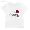 T-shirts Liefde bedrukte t-shirt Happy Mothers Day meisjes T-shirt kinder T-shirt met korte mouwen moederdag outfit voor meisje/jongen kinderen witte tops ldd240314
