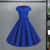 Vestidos casuais vestido de festa festival roupa elegante v pescoço a linha midi com detalhe de arco cinto retro estilo princesa para mulheres lisonjeiro