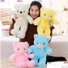 Peluche Light - Up Toys 30Cm Lumineux P LED Colorf Glowing Teddy Bear Peluche Poupée Enfants Cadeau De Noël Pour Enfants Filles Drop De Otngl