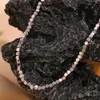 Minimale 18k vergulde kubieke kralen dames roestvrijstalen ketting zilverkleurige ketting sieraden voor vrouwen