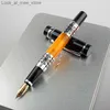 Fontänpennor Fountain Pens Luxury Quality Metal Harts Color Orange School Supplies Student Office Stationery 0.5mm NIB Fountain Pen New Q240314