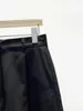Women's Shorts Wool Casual Black Summer 2024 Ladies Zipper High Waist Pants With Pockets