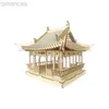 3D Puzzles 3D drewniana łamigłówka Zuiweng Pavilion symulowany starożytny model architektury ręcznie robiony DIY Zabucia Modelowe zestawy budowlane 240314