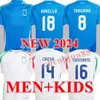 24 25 Italia Chiesa Soccer Jerseys 2024 Home and Away Italy Raspadori Verratti Barella Shirt Totti Lorenzo Politano special miretti onform