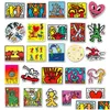 Naklejki samochodowe 50pcs Keith HARING WODYPROOM NAKCJA DO KALETOWEGO LAPTOP MOTORCYCLE LAGE Snowboard ITI Dekoracja Dostawa Dostawa Automobile OT7XR