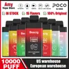 USA Warehouse Oryginalne 10000 dmuchów jednorazowe Vape POCO BL10000 Elektroniczne papierosowe papierosy do ładowania przepływu powietrza Regulowane 20 ml 15 kolorowe urządzenie puff 10k 10k