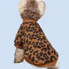 Осень и зима, новый удобный пуловер с леопардовым узором, минималистичный пуловер на две ноги, теплая одежда для кошек и собак