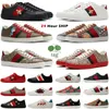 Chaussures de créateurs Chaussures décontractées Bee Ace Baskets Hommes Femmes Chaussures à lacets Tigre Cuir Brodé Noir Rouge Blanc Vert Rayures Hommes Femmes Chaussure de mode de marche