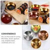 Plates 2 Pcs Seasoning Dish Tray Bowl Japanese-style Flavor Stainless Steel Spice Plate Appetizer