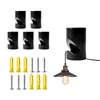 Swag Hooks for Ceiling Aluminum Hanging Plug in Pendant Light Black Ceiling Hook Cable Light Fixture Cord Keeper Drywall Chandelier Organizer 5mm Open Kit Wholesale