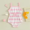 Rompertjes babymeisje zomer jumpsuit schattig gestreept contrasterende kleur mouwloze bodysuit geboren kleding