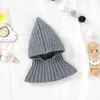 Haaraccessoires Miniainis Herfst Winter Baby Breien Warme Sjaal Cap Jongen Meisje Baby Effen Mode Trui Hoed Kind Winddicht Oorbeschermers Caps