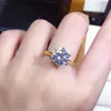 3CT Diamond Ring Solitaire Kadın Gümüş 925 Sarı Altın Yüzük Nişan Düğün 2ct Sertifika ile 240221