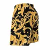 Men's Shorts Designers Print Retro Beach Trunks Gold Floral Men Fast Dry Sports Fitness Trendy Large Size Short Pants