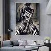 Tätowierte afrikanische Frau Leinwand Malerei Poster und Drucke einzigartige Figur Wandkunst Bilder für Wohnzimmer Home Decor ungerahmt Pain306V