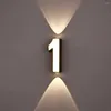 Wall Lamp Waterproof Phone Number Door Personalized Numbers Warm Light El Room Black 110v 220v