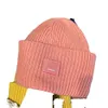 Cappelli invernali firmati Beanie Designers Donna AC Square Faccina lavorata a maglia Versione alta Pullover femminile Cappello di lana Casual Cappellini elasticizzati caldi 4VKBE