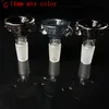 New Arrived Colorful 14mm bowl and 18mm glass bowl Male Joint Handle Beautiful Slide bowl piece smoking Accessories