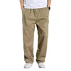 Pantalons pour hommes hommes cargo élégant avec taille élastique cordon de serrage décontracté pantalon coupe ample grandes poches confortable