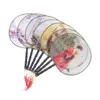 Decorative Figurines 1pcs 22cm Round Hand Fan Chinese Style Vintage Printing Silk Wedding Dance Accessory Random