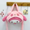 Hot Selling New Kuromi Transformed Panda Doll Bag, Plush Toy Bag, 2023 Sweet Girl Heart Single Shoulder Diagonal Cross Bag