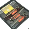 Hund Grooming Meisha 7 Japan Pet Scissors Clippers Set rak krökta tunnare Shears Djur Hårklippt verktyg Kit HB0274O Drop de DHC2N